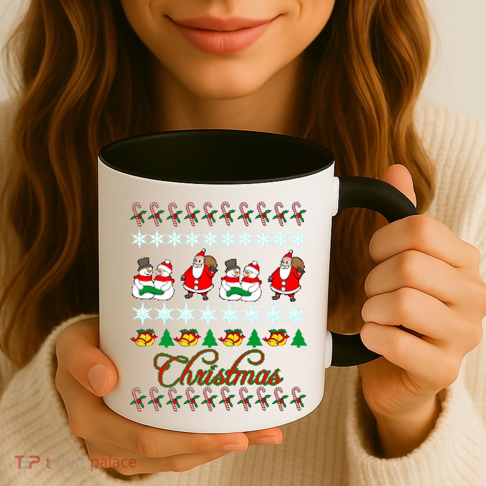 Santa Snowman Ugly Christmas Sweater Coffee Mug