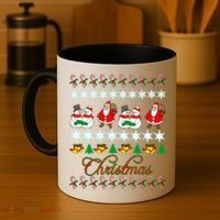 Santa Snowman Ugly Christmas Sweater Coffee Mug thumb 4