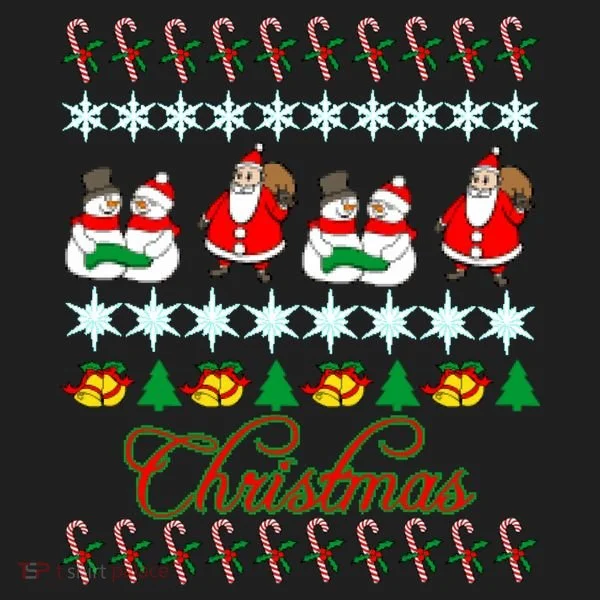 Santa Snowman Ugly Christmas Sweater Beanie