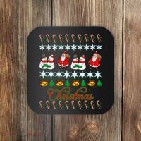 Santa Snowman Ugly Christmas Sweater Coaster thumb 0