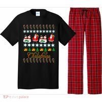 Santa Snowman Ugly Christmas Sweater Pajama Set thumb 0