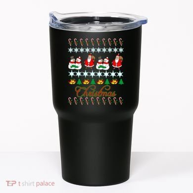 Santa Snowman Ugly Christmas Sweater Tumbler