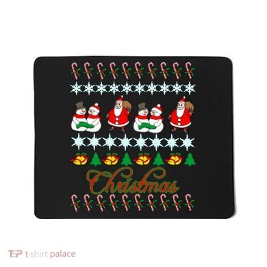 Santa Snowman Ugly Christmas Sweater Mousepad