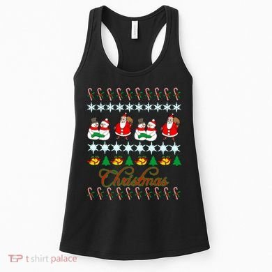 Santa Snowman Ugly Christmas Sweater Women's Tank Top