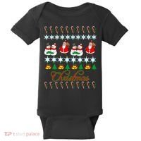 Santa Snowman Ugly Christmas Sweater Baby Bodysuit thumb 0