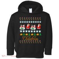 Santa Snowman Ugly Christmas Sweater Toddler Hoodie thumb 0