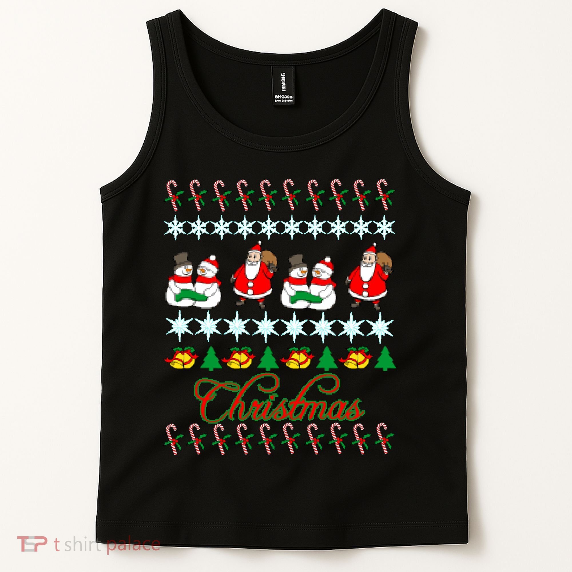 Santa Snowman Ugly Christmas Sweater Tank Top