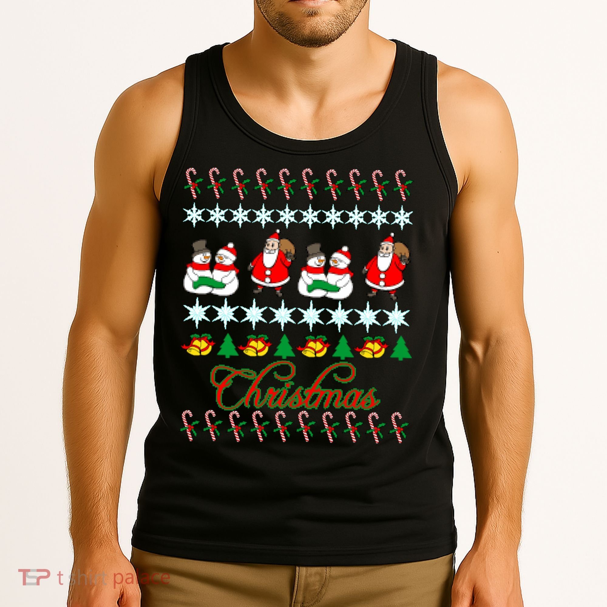 Santa Snowman Ugly Christmas Sweater Tank Top