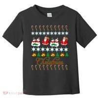 Santa Snowman Ugly Christmas Sweater Toddler T-Shirt thumb 0
