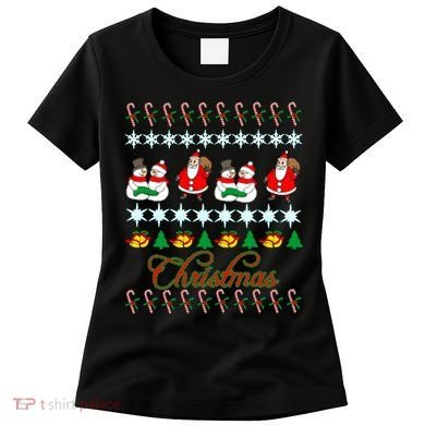 Santa Snowman Ugly Christmas Sweater Women's T-Shirt
