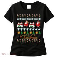 Santa Snowman Ugly Christmas Sweater Women's T-Shirt thumb 0
