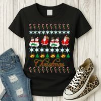 Santa Snowman Ugly Christmas Sweater Women's T-Shirt thumb 3