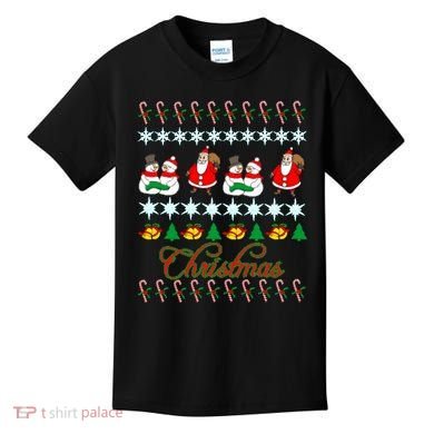 Santa Snowman Ugly Christmas Sweater Kids T-Shirt
