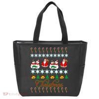 Santa Snowman Ugly Christmas Sweater Tote Bag thumb 0