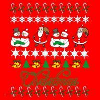 Santa Snowman Ugly Christmas Sweater Santa Hat thumb 1