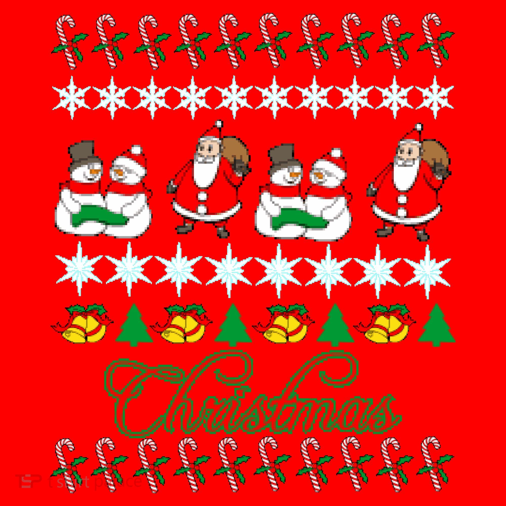Santa Snowman Ugly Christmas Sweater Santa Hat