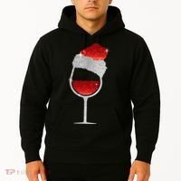 Santa Sparkly Wine Glass Hoodie thumb 2
