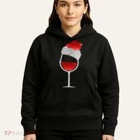 Santa Sparkly Wine Glass Hoodie thumb 5