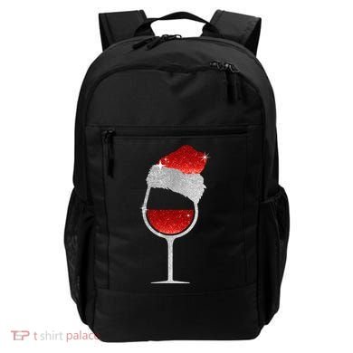 Santa Sparkly Wine Glass Backpack