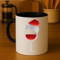 Santa Sparkly Wine Glass Coffee Mug thumb 4