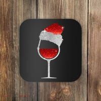 Santa Sparkly Wine Glass Coaster thumb 0