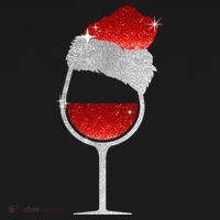 Santa Sparkly Wine Glass Pajama Set thumb 2
