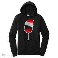 Santa Sparkly Wine Glass Women's Hoodie thumb 0