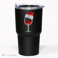 Santa Sparkly Wine Glass Tumbler thumb 0