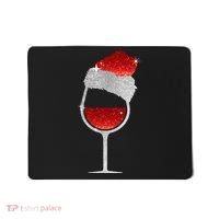 Santa Sparkly Wine Glass Mousepad thumb 0