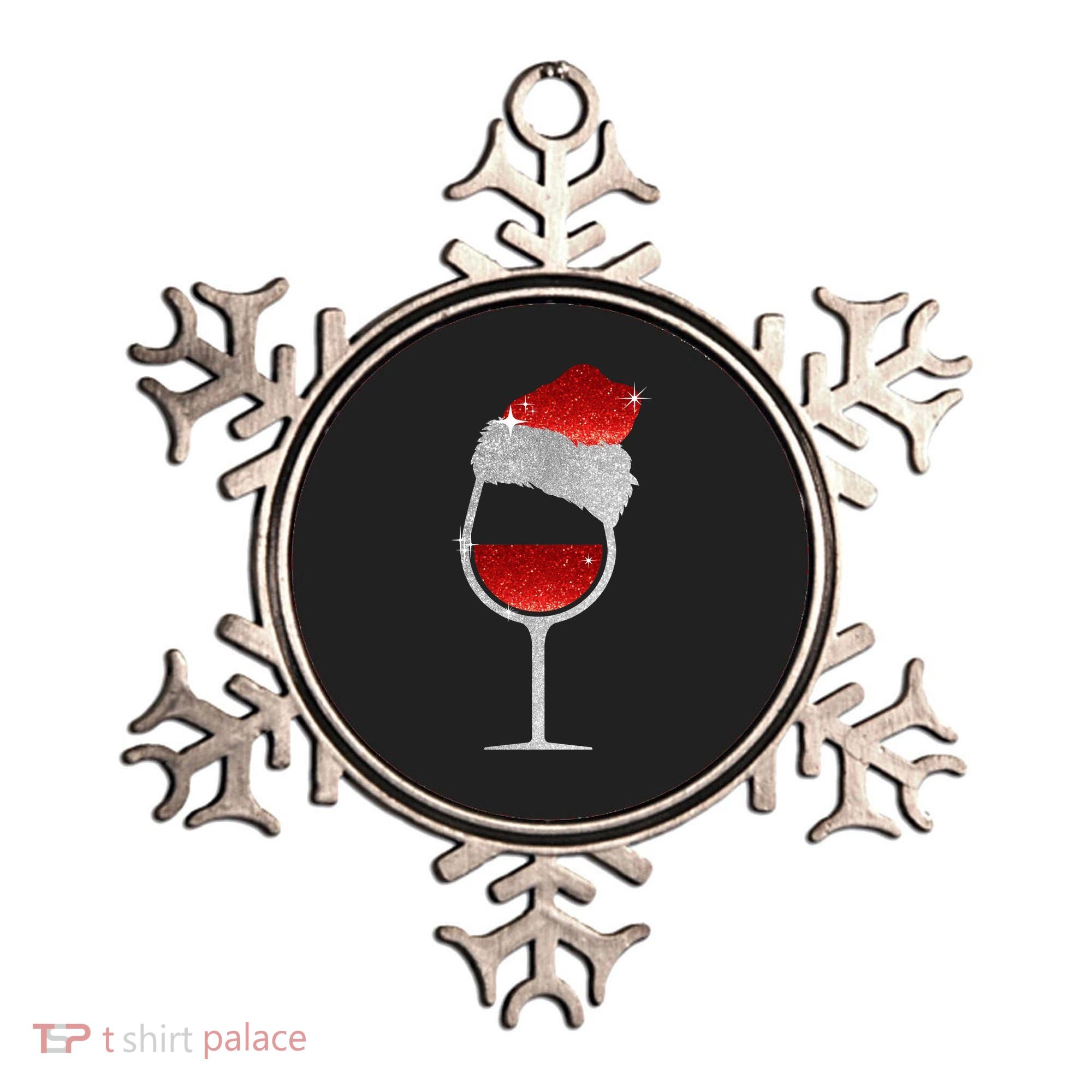 Santa Sparkly Wine Glass Ornament