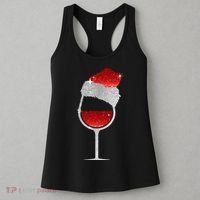 Santa Sparkly Wine Glass Women's Tank Top thumb 3