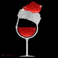 Santa Sparkly Wine Glass Women's Tank Top thumb 5