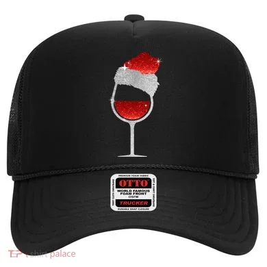 Santa Sparkly Wine Glass Hat