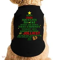 Santa Squeezes Down The Chimney Doggie Tank thumb 0