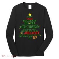 Santa Squeezes Down The Chimney Long Sleeve Shirt thumb 0