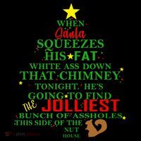 Santa Squeezes Down The Chimney Long Sleeve Shirt thumb 2