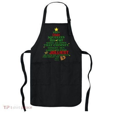 Santa Squeezes Down The Chimney Apron