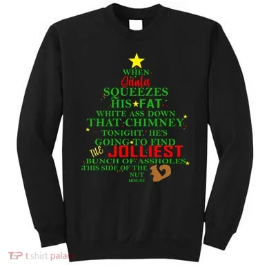 Santa Squeezes Down The Chimney Sweatshirt
