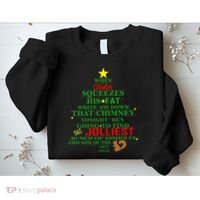 Santa Squeezes Down The Chimney Sweatshirt thumb 2