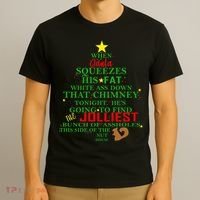 Santa Squeezes Down The Chimney T-Shirt thumb 3