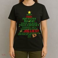 Santa Squeezes Down The Chimney T-Shirt thumb 4