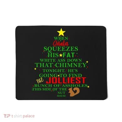 Santa Squeezes Down The Chimney Mousepad