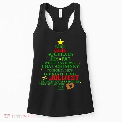Santa Squeezes Down The Chimney Women's Tank Top