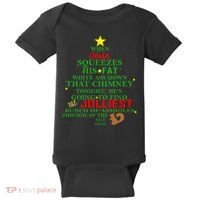 Santa Squeezes Down The Chimney Baby Bodysuit thumb 0