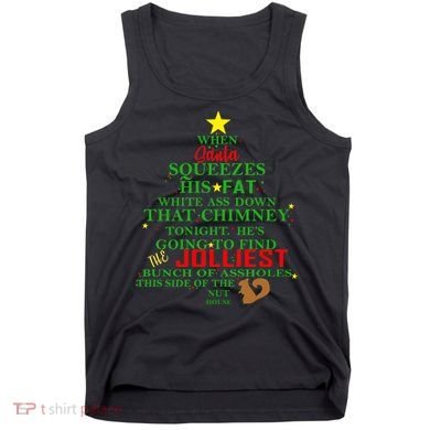 Santa Squeezes Down The Chimney Tank Top