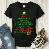 Santa Squeezes Down The Chimney Women's T-Shirt thumb 3