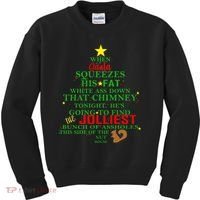 Santa Squeezes Down The Chimney Kids Sweatshirt thumb 0