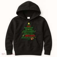 Santa Squeezes Down The Chimney Kids Hoodie thumb 0