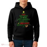 Santa Squeezes Down The Chimney Kids Hoodie thumb 4