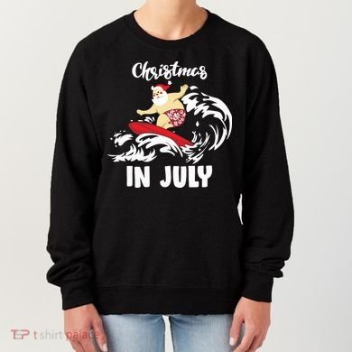 Santa Surfing Christmas In July Women's Sweatshirt